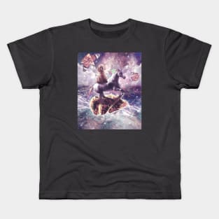 Poodle Riding Unicorn on Taco Kids T-Shirt